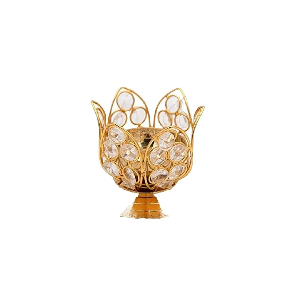 Akhand Diya with Crystals (2.75”)