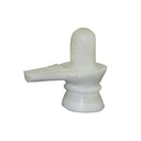 Shivling 5" Natural White Marble