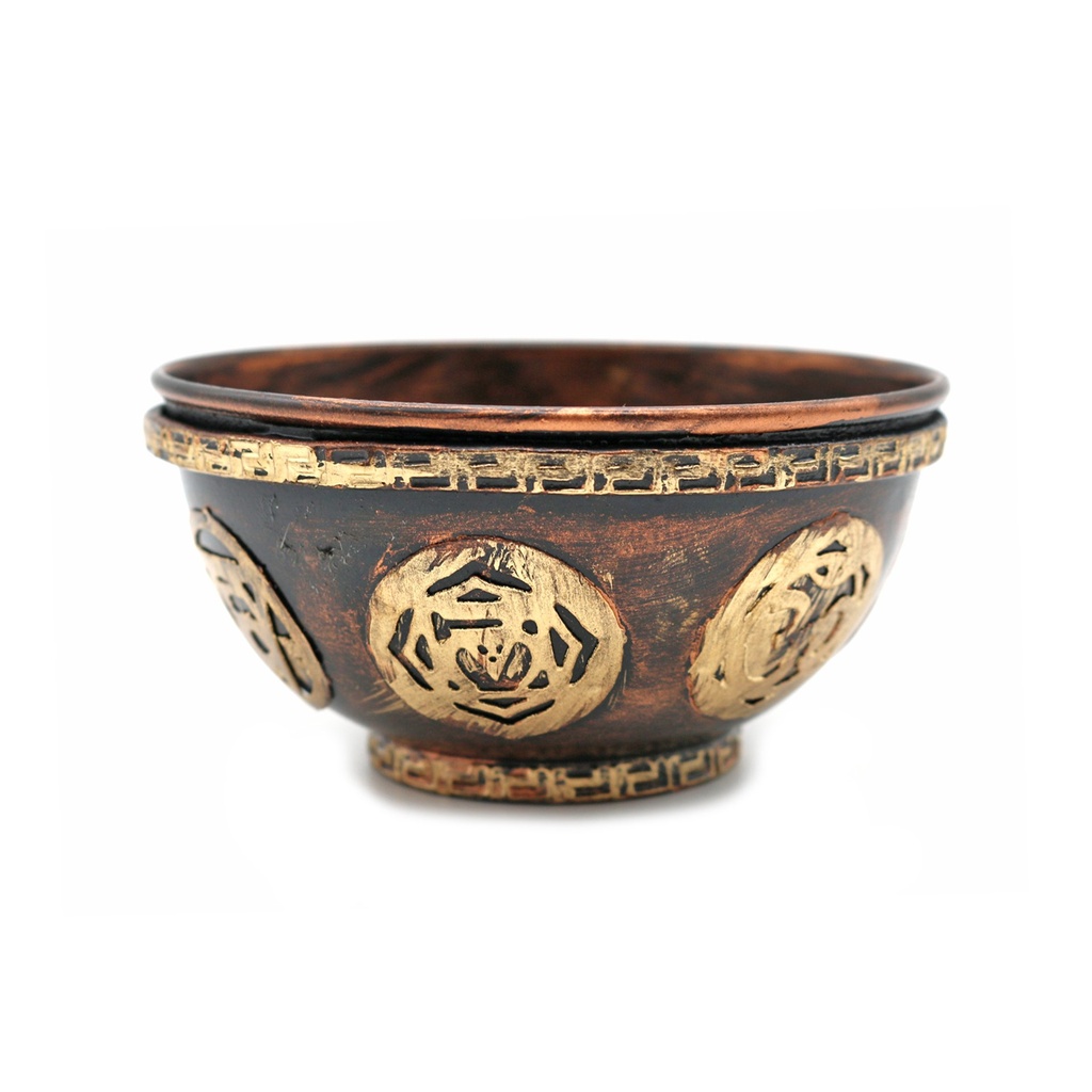 [14235] Seven Chakras Metal Smudge Bowl – 4"