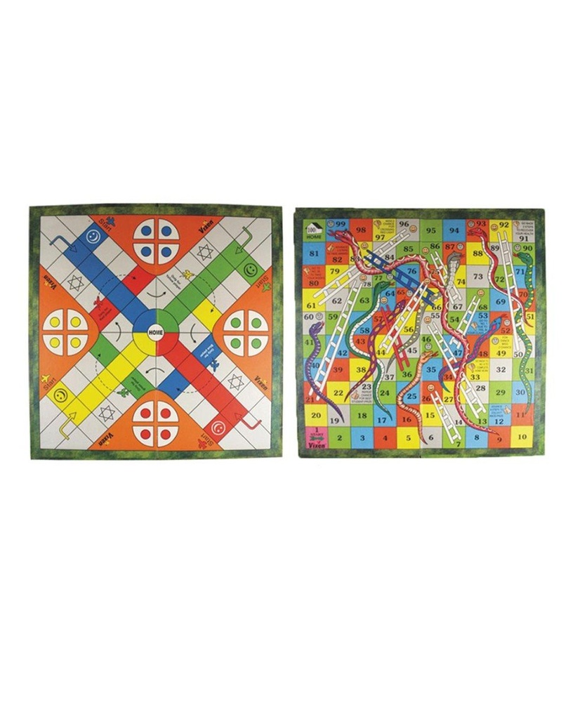 Two-in-one Cardboard Ludo & Snake and Ladder (Strong & Durable, Water Resistant Cardboard 18”)
