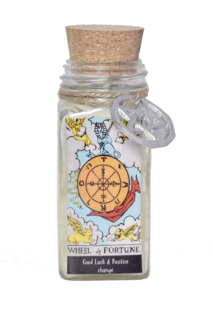 [14263] Wheel of Fortune Tarot Card Smudge Candle – 6 oz