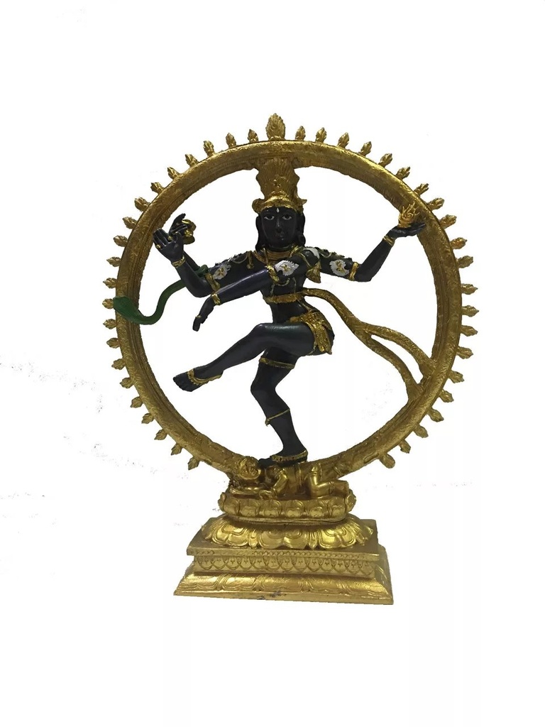 [10374] Golden Natraj Brass Statue