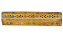 Yellow Hand-Painted Wooden Incense Coffin Box – 12" / Jali Cover