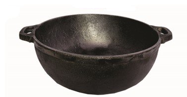 Cast Iron Flat Bottom Kadhai (12”)