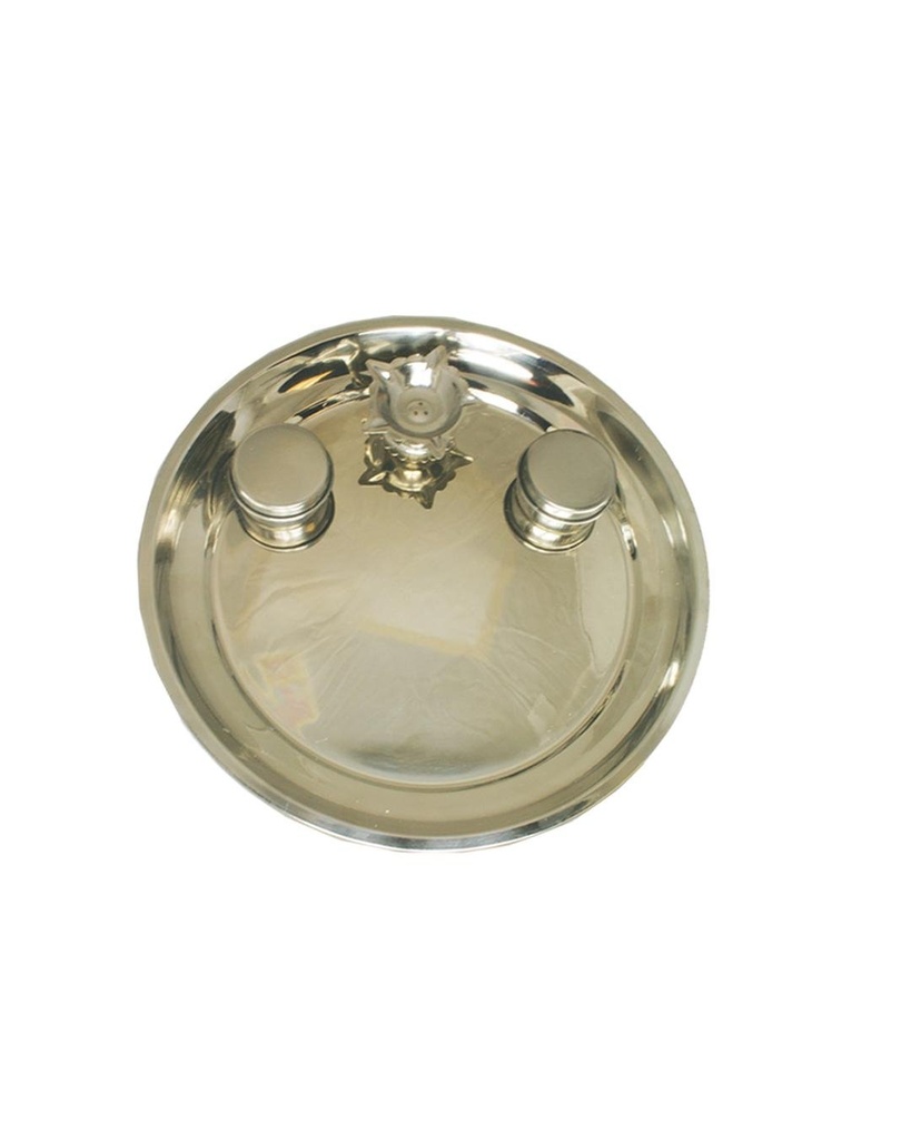 Stainless Steel Puja Thali (10”)