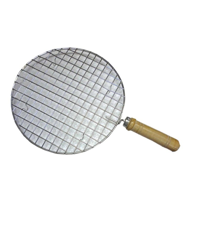 Stainless steel stove top grill with Wooden Handle (9.5”)