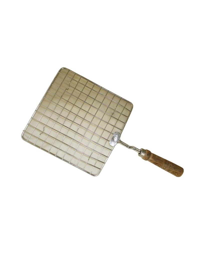 Stainless steel stove top grill with Wooden Handle (8”)