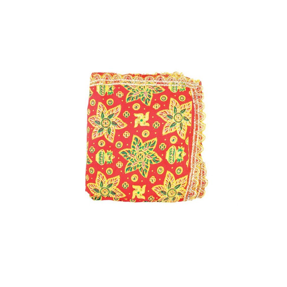 Red Printed Chunari Glitter 78x42