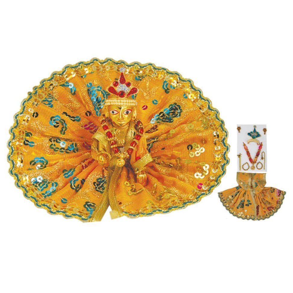 Ladoo Gopal with Dress & Jewelry (4.5")