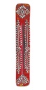 11" Red Patterned Mango Wood Incense Ash Catcher
