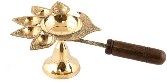 Panchmukhi Brass Diya (11”)