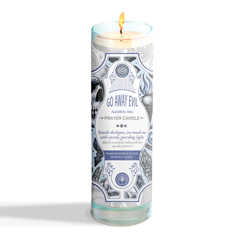 [14475] Go Away Evil Prayer Candle – 7" x 2"