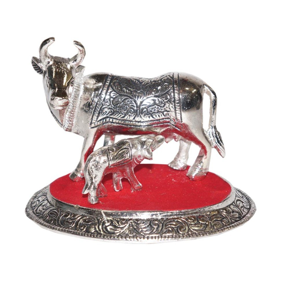 Metal Cow with Calf 5.5x4.5"