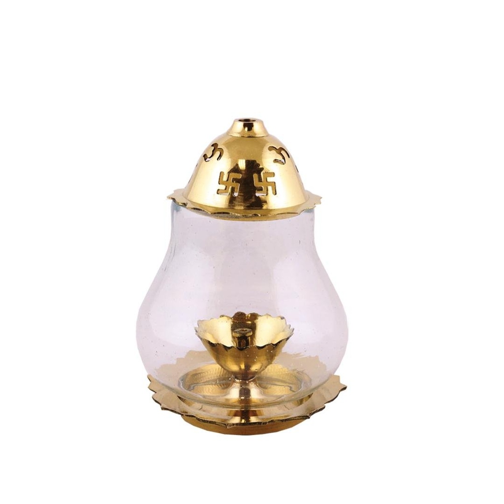 Glass Akhand Diya (5”)