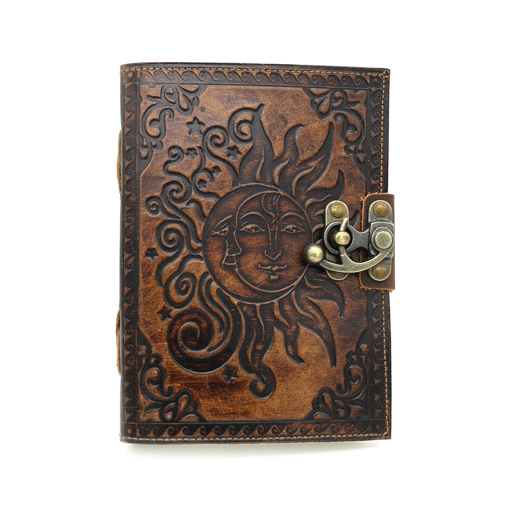 [14502] Celestial Embossed Blank Leather Journal