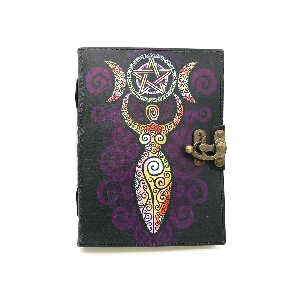 [14511] Celestial Goddess Embossed Blank Leather Journal