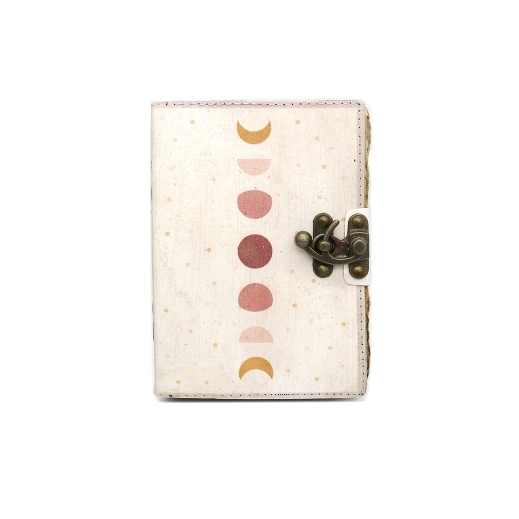 [14517] Bohemian Moon Blank Leather Journal
