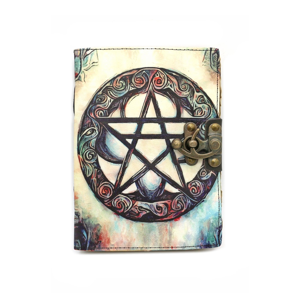[14522] Mystic Pentacle Blank Leather Journal