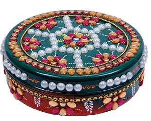 Colored Stone Work Box (7”)