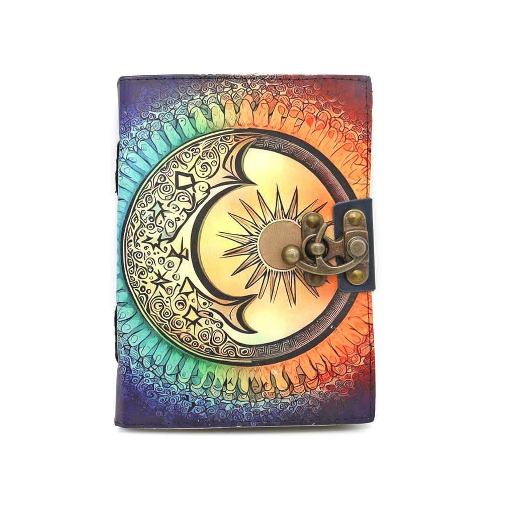 [14524] Solar Symphony Blank Leather Journal
