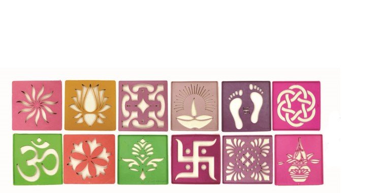 Plastic Stencils (4” X 4”) (Set of 12)