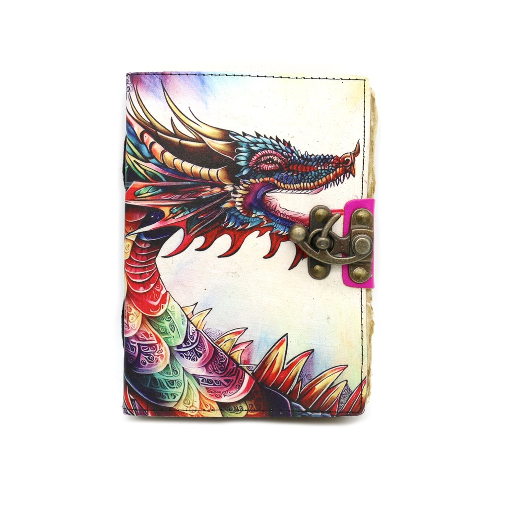 [14532] Dragonfire Blank Leather Journal