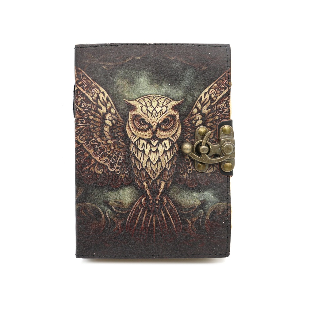 [14533] Wise Owl Blank Leather Journal
