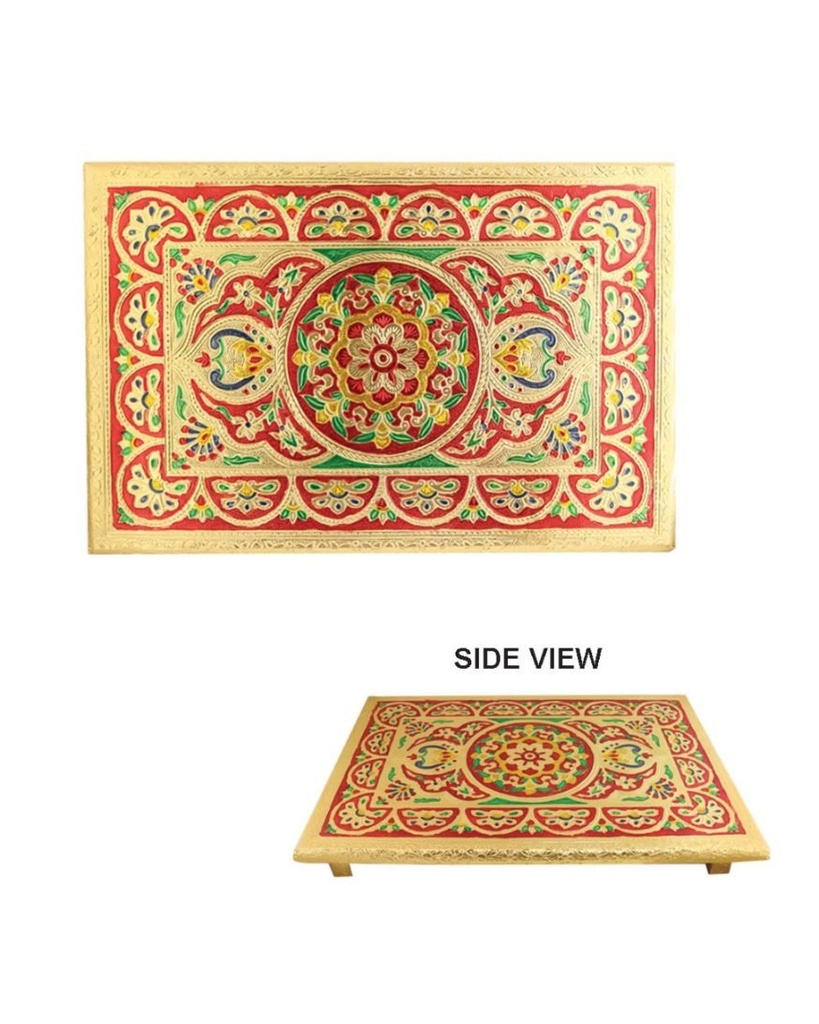 Golden Meenakari Patla (Size : 18” X 12”)