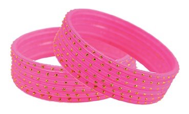 Pink Glass Bangles (Size; 2.8)PER DZ