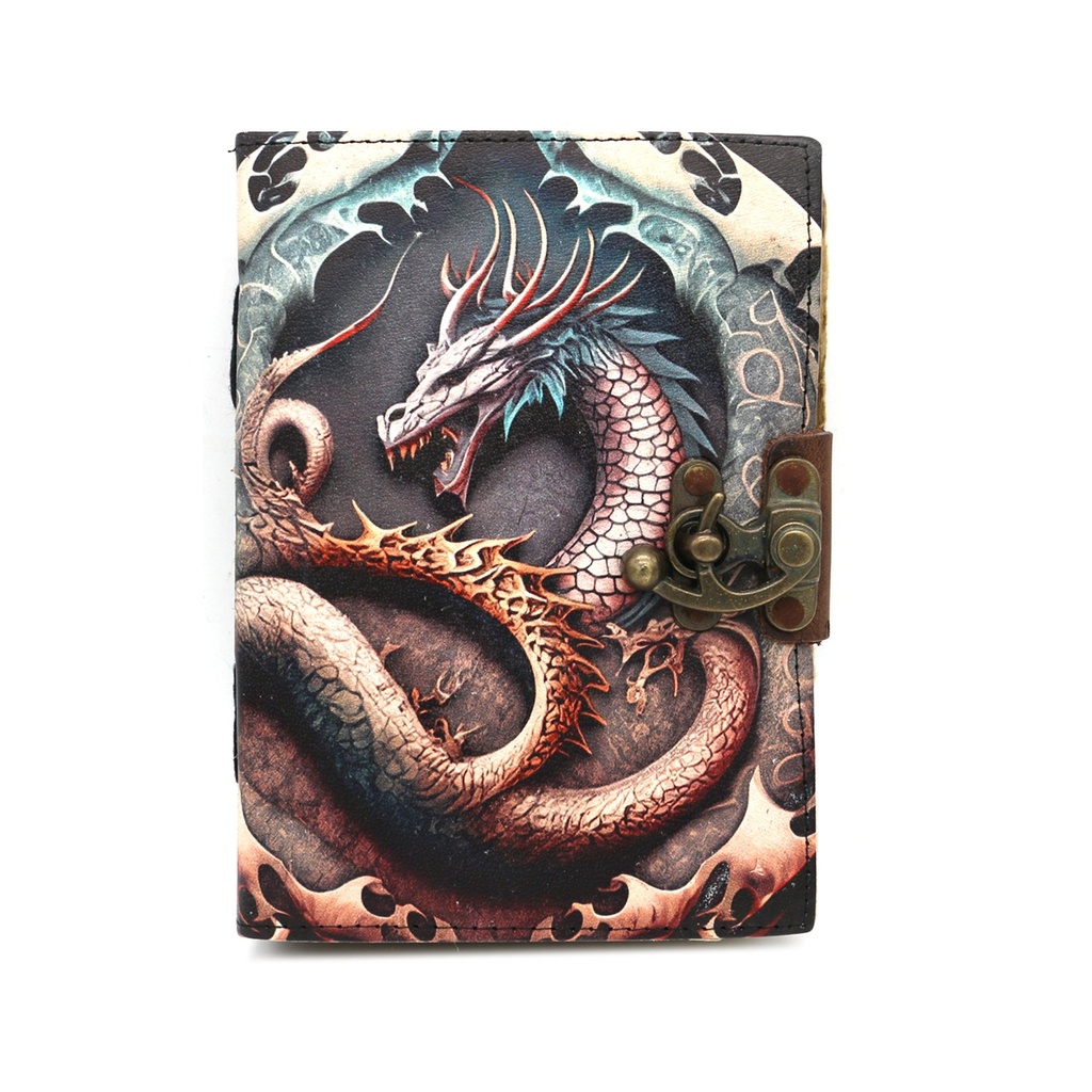 [14538] Dragon's Den Blank Leather Journal