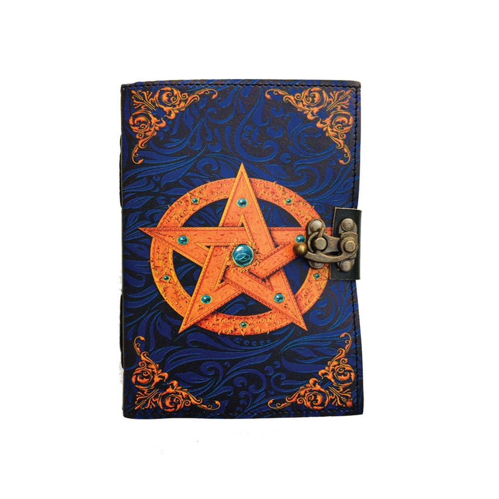[14543] Pentacle Blank Leather Journal