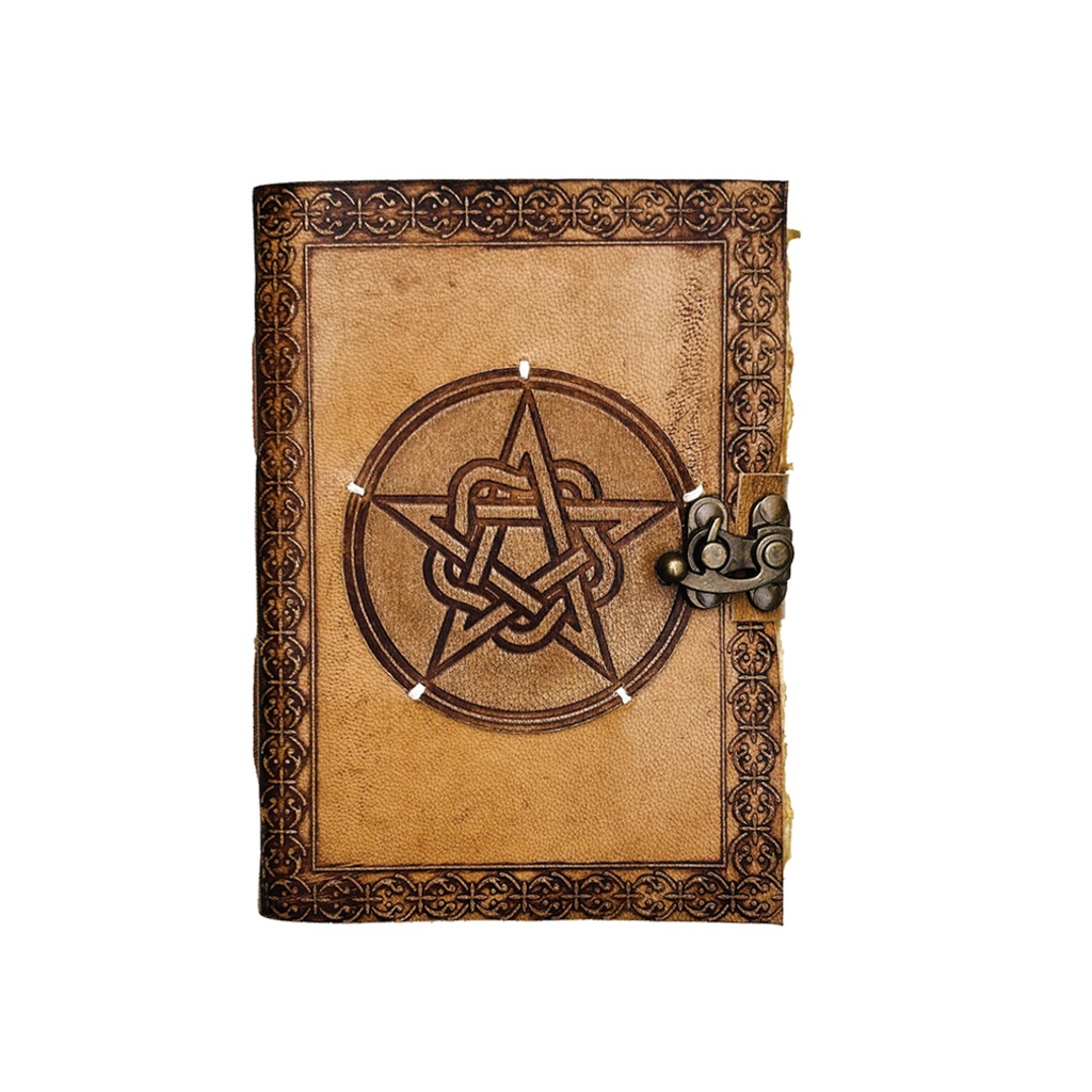 [14555] Divine Protection Blank Leather Journal