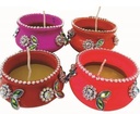 (3”) Matki Diyas with wax In Gift Box (Set of 4)