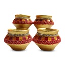 (3”) Matki Diyas with wax In Gift Box (Set of 4)