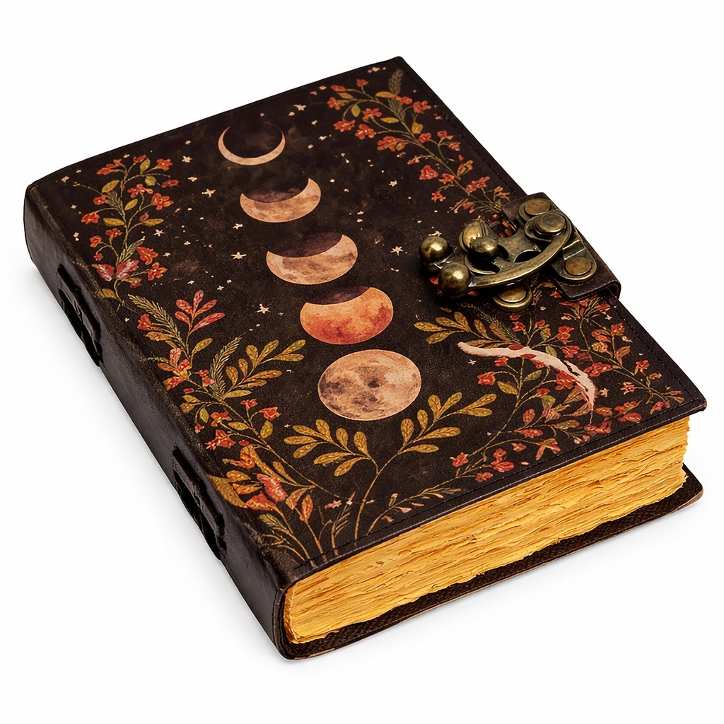 [14563] Leather Printed Multi Moon Journal – 5" x 7"