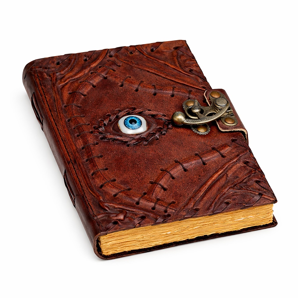 [14568] Leather Embossed Evil Eye Journal – 5" x 7"