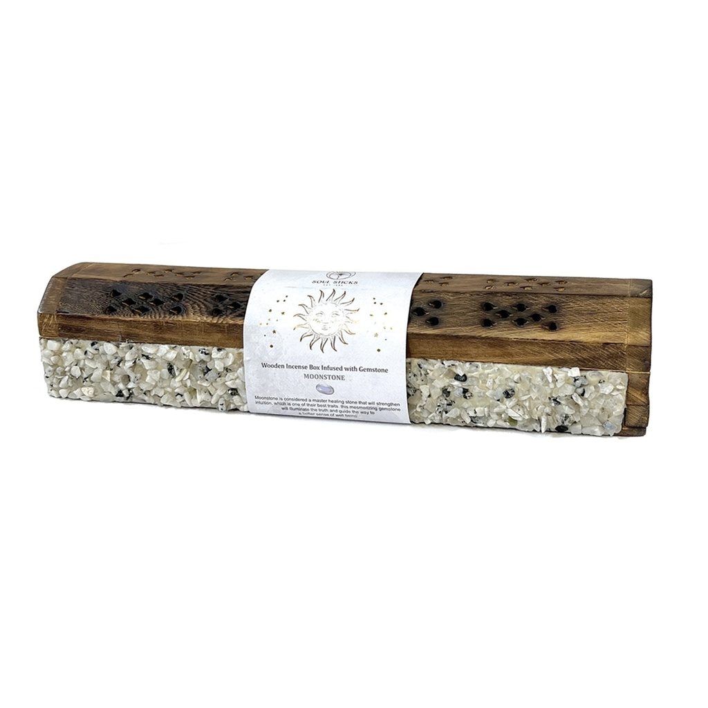 [14604] Moonstone Elements Wooden Coffin Box