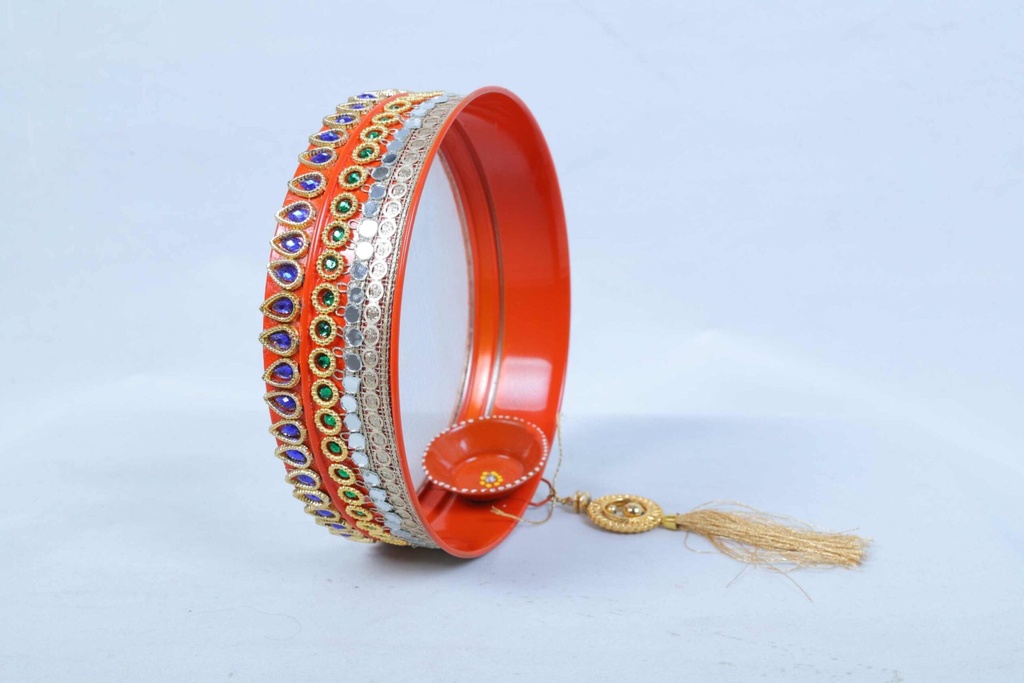 KarvaChauth  Decorative Jaali with Diya (7”)