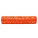 12" Orange Hand-Painted Wooden Incense Coffin Box