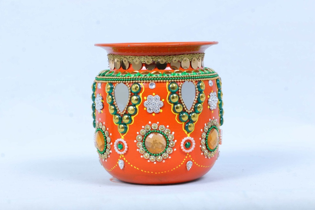 St. Steel Hand Painted Lota 4.5”