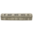 12" Gray Hand-Painted Wooden Incense Coffin Box
