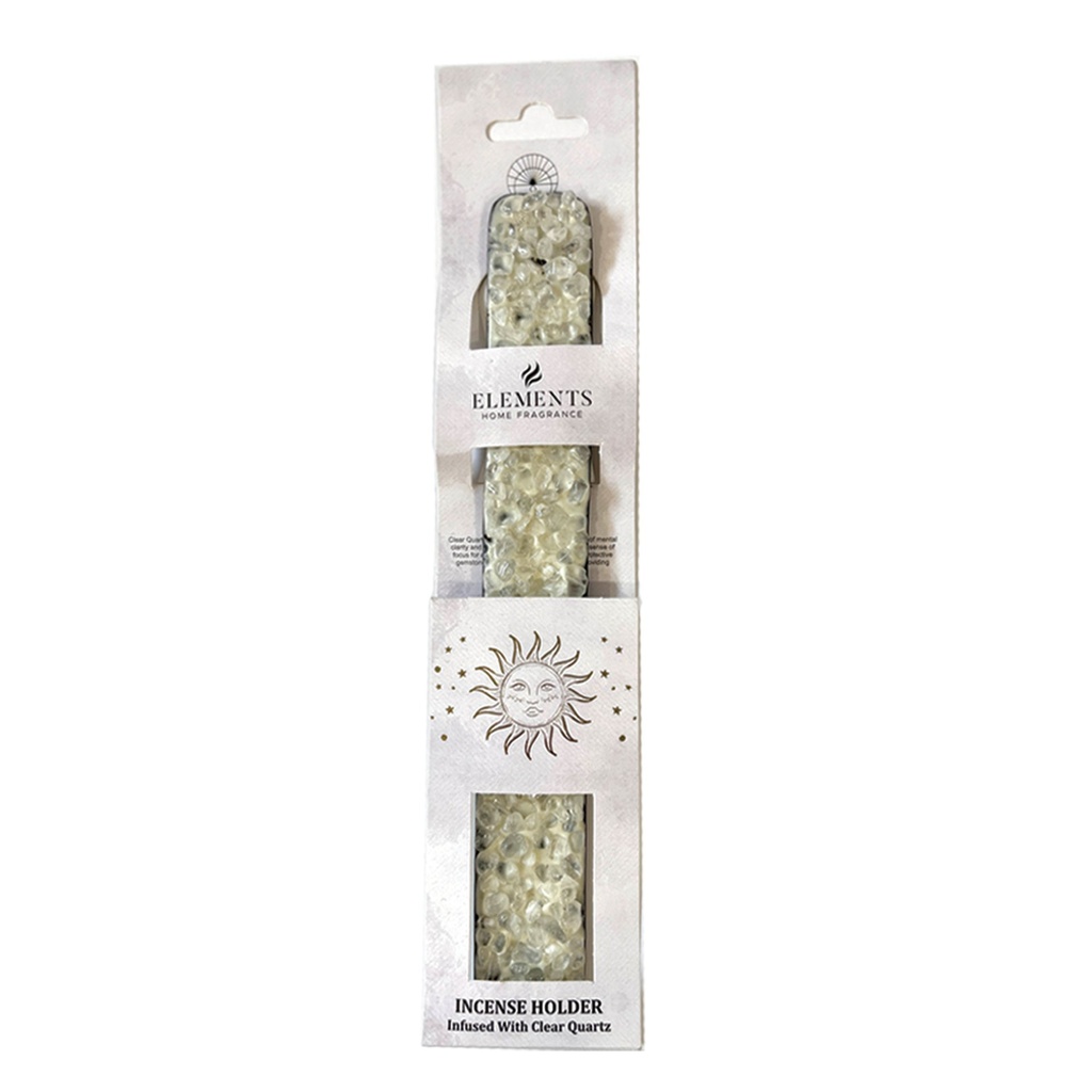 [14623] Clear Quartz Elements Incense Ash Catcher