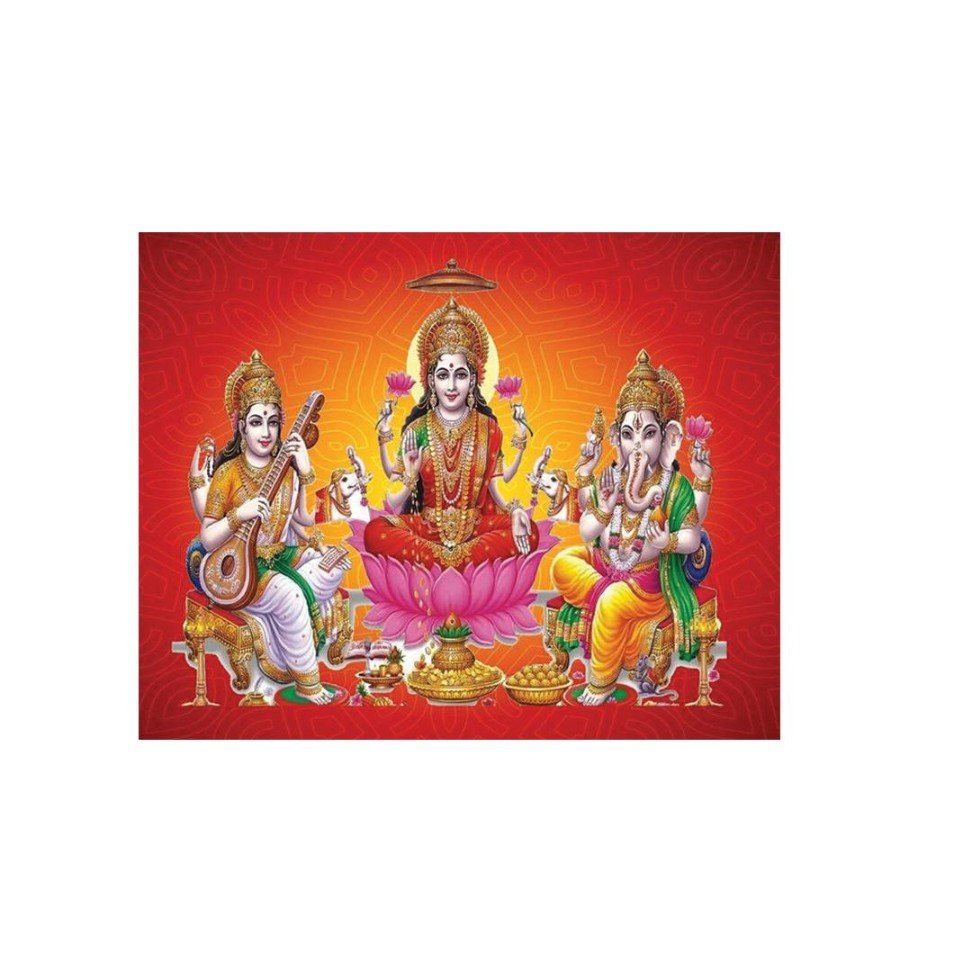 Laxmi Ganesha Sarawasti (8” x 10”)