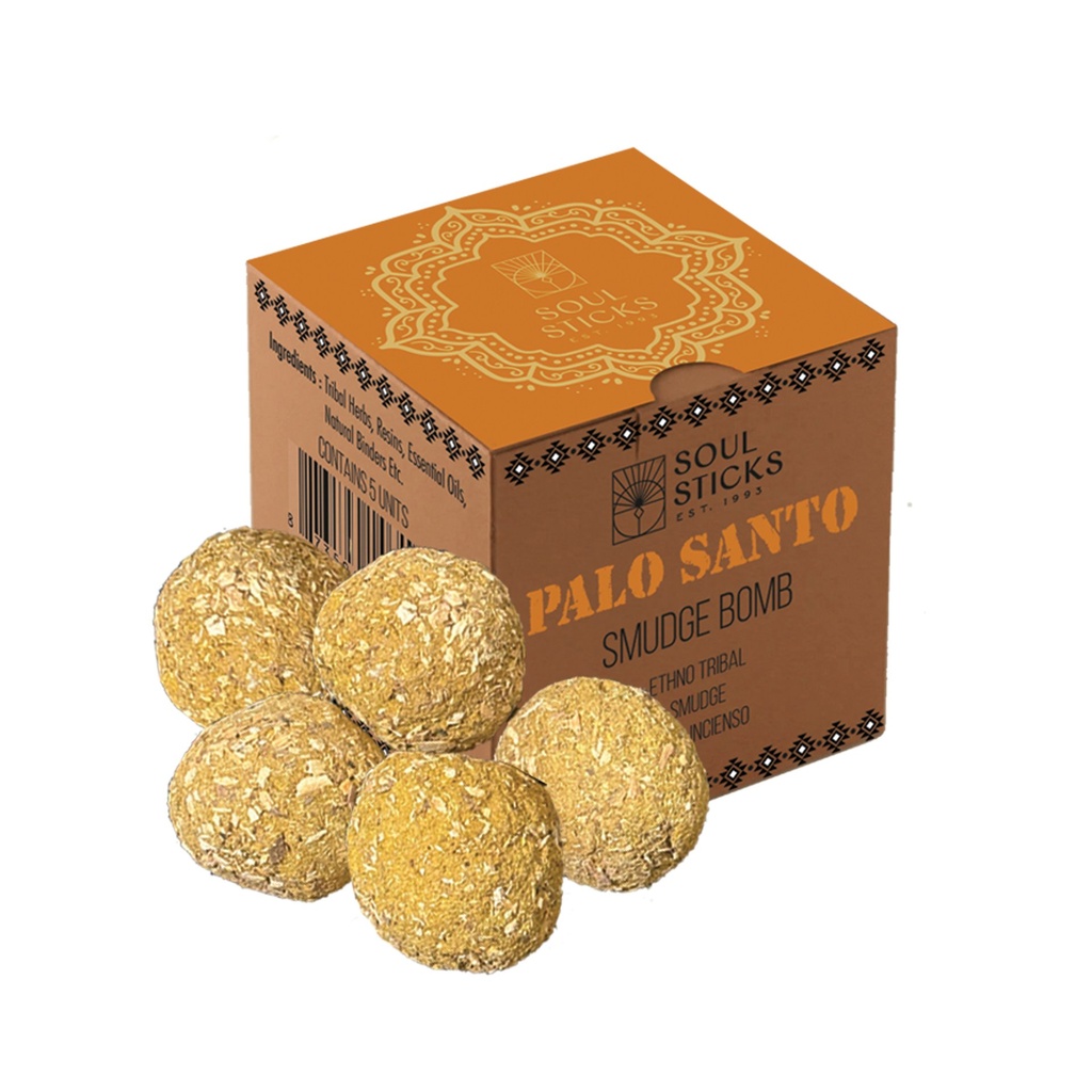 Palo Santo Smudge Bombs w/ Burner – Pack of 5