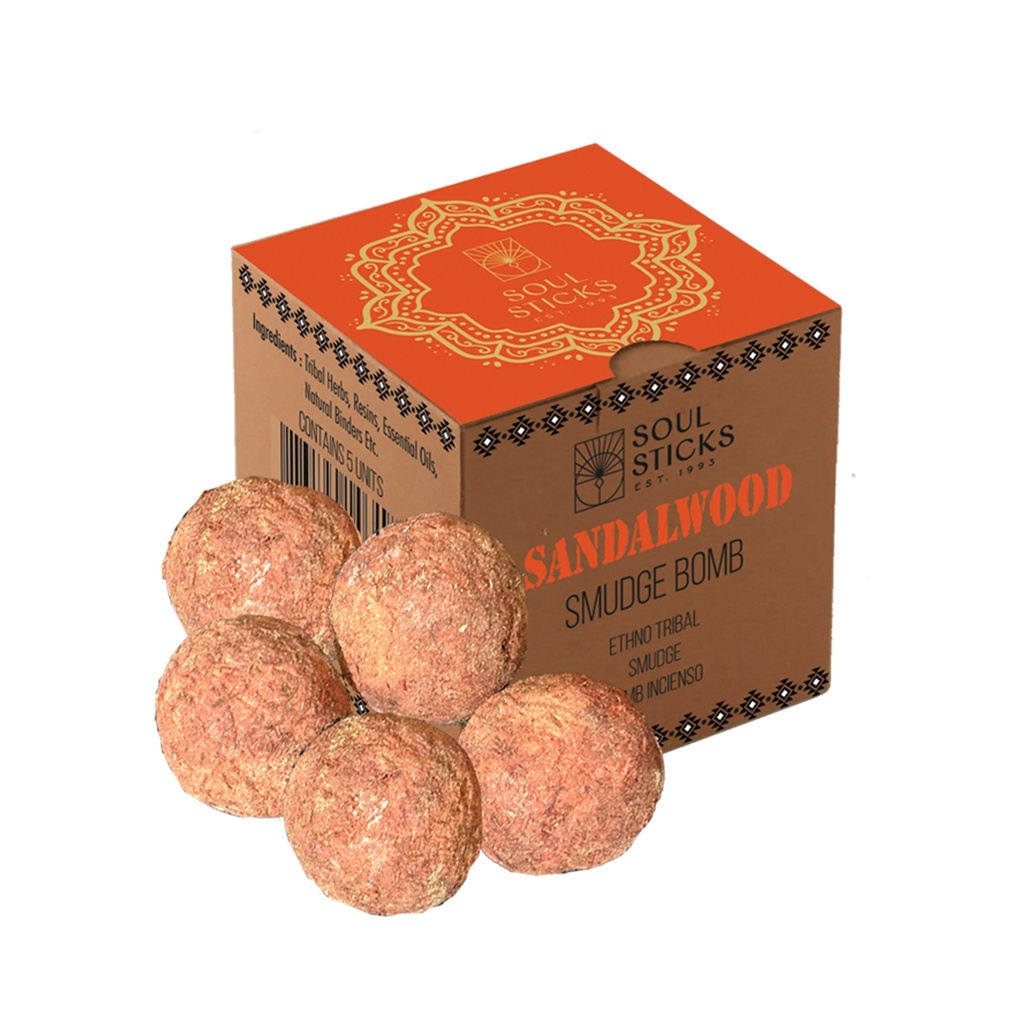 Sandalwood Smudge Bombs w/ Burner – Pack of 5