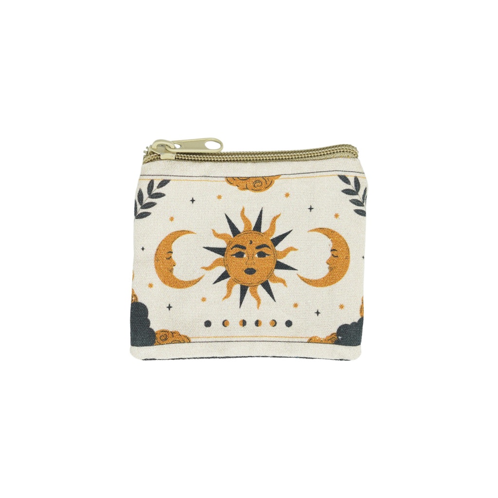 [14723] Sun Moon Cream Coin Purse – 3.5" x 4"