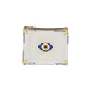 Evil Eye White Cosmetic Purse – 6" x 4.5"