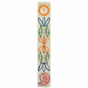 11" Aqua Patterned Mango Wood Incense Ash Catcher