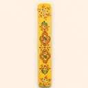 11" Yellow Patterned Mango Wood Incense Ash Catcher