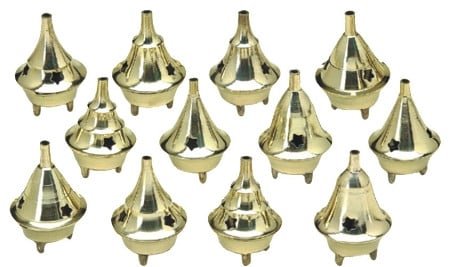[1601] Brass Incense Cone Burners – 2.5" / Set of 12